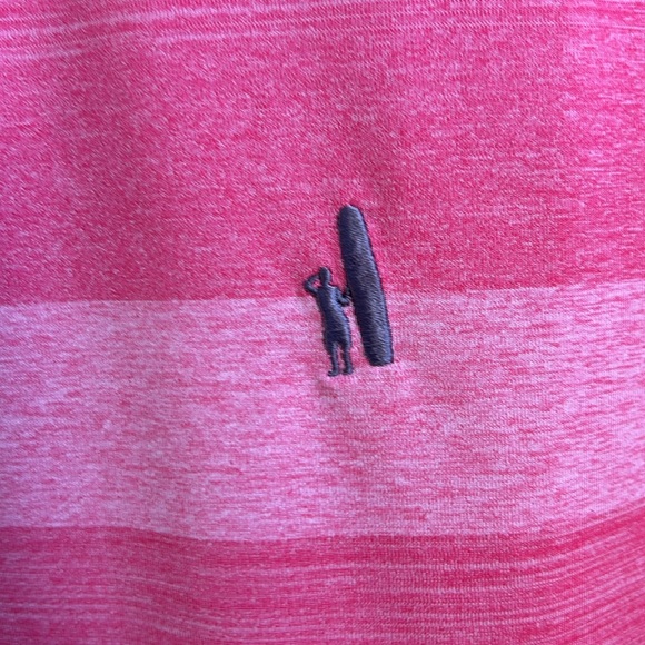 ⛳️🏌️🍓Like New Johnnie-O Wide Striped Strawberry (Heathered Pinks) Polo Men’s XL - Picture 11 of 17